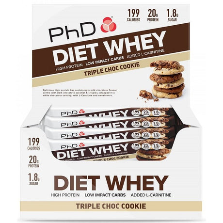 Odżywka Białkowa PhD Diet Whey Bar Double Choc Brownie 12 bars - Sklep Witaminki.pl