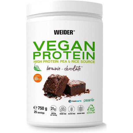 Odżywka Białkowa Weider Vegan Protein Brownie Chocolate 750 g - Sklep Witaminki.pl