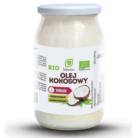 Olej Kokosowy Intenson Olej kokosowy nierafinowany VIRGIN BIO 900 ml - Sklep Witaminki.pl