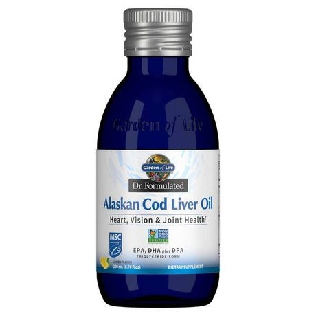 Olej z Wątroby Dorsza Garden of Life Dr. Formulated Alaskan Cod Liver Oil Lemon 200 ml - Sklep Witaminki.pl