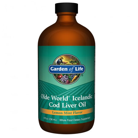 Olej z Wątroby Dorsza Garden of Life Olde World Icelandic Cod Liver Oil 236 ml Cytryna & Mięta - Sklep Witaminki.pl