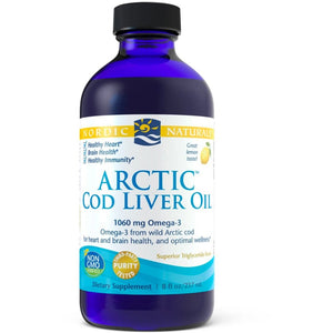 Olej z Wątroby Dorsza Nordic Naturals Arctic Cod Liver Oil Liquid 237 ml Cytryna - Sklep Witaminki.pl