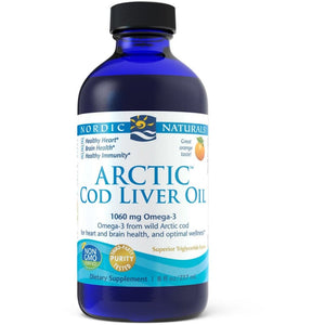 Olej z Wątroby Dorsza Nordic Naturals Arctic Cod Liver Oil Liquid 237 ml Pomarańcza - Sklep Witaminki.pl
