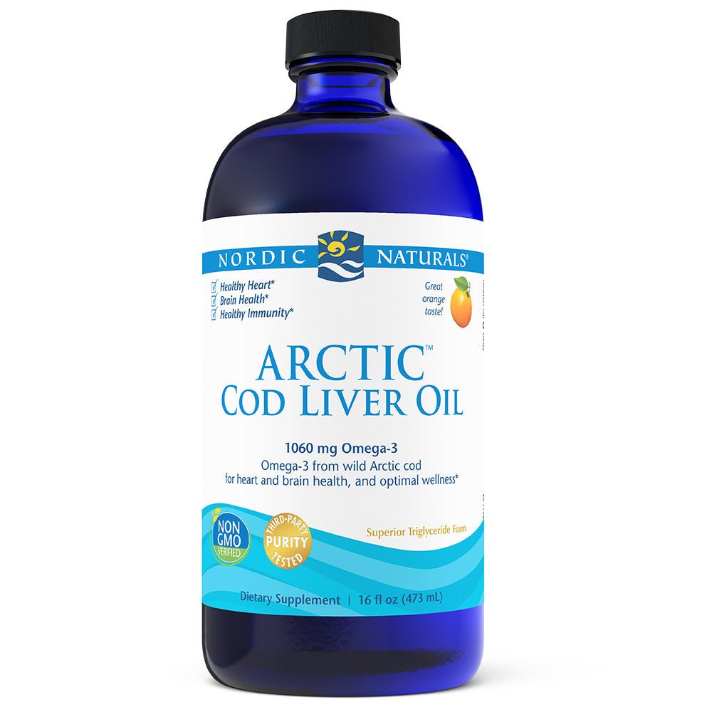 Olej z Wątroby Dorsza Nordic Naturals Arctic Cod Liver Oil Liquid 473 ml Pomarańcza - Sklep Witaminki.pl