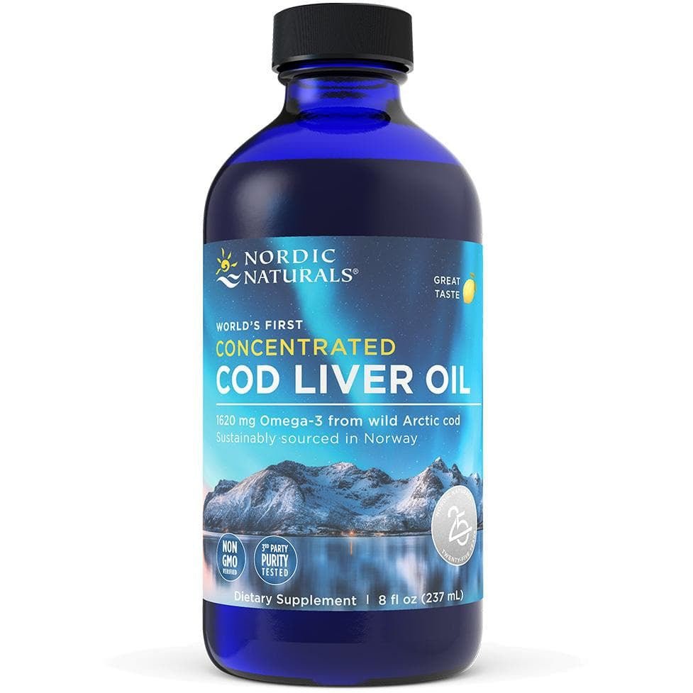 Olej z Wątroby Dorsza Nordic Naturals Concentrated Cod Liver Oil 237 ml Cytryna - Sklep Witaminki.pl