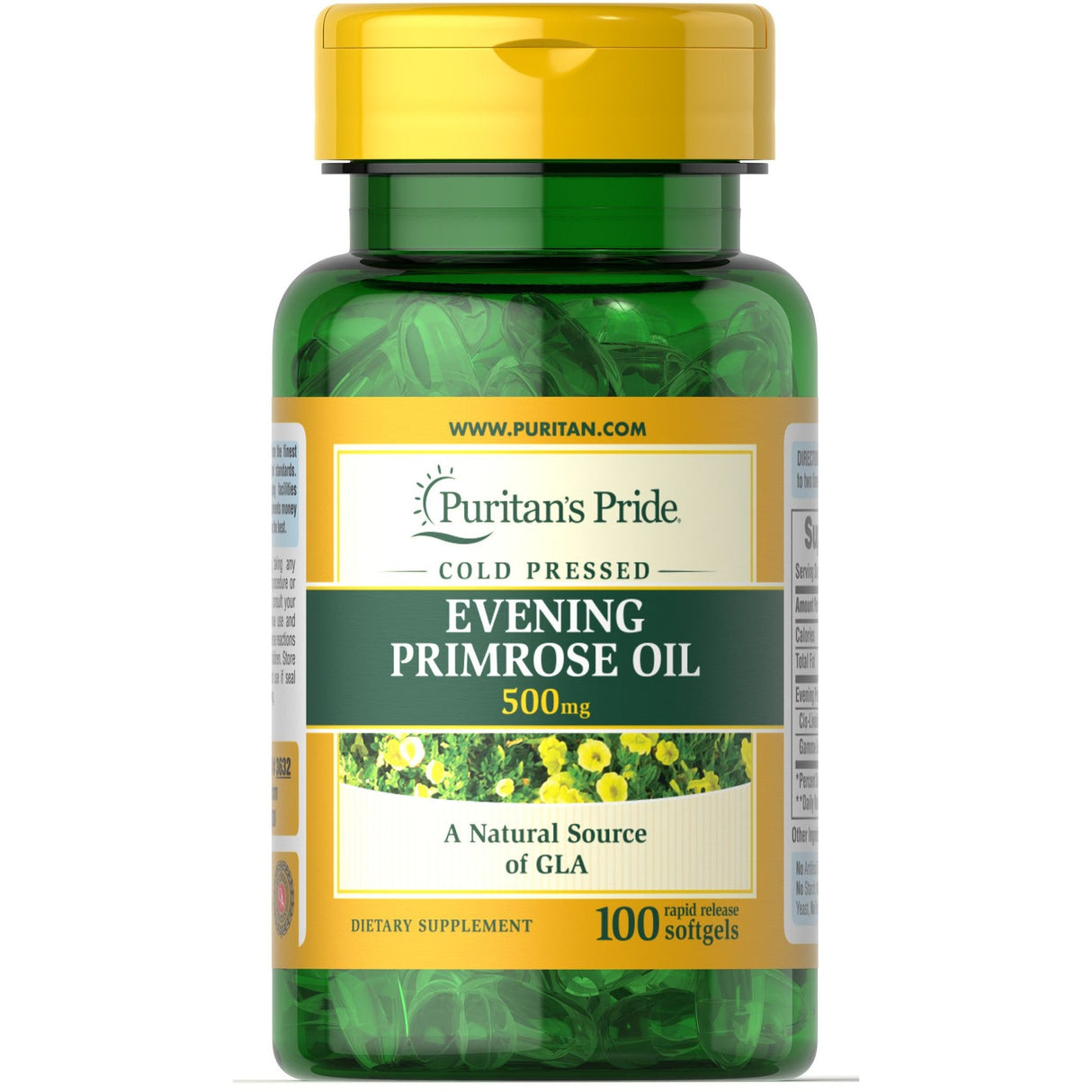 Olej z Wiesiołka Puritan's Pride Evening Primrose Oil 500 mg 100 softgels - Sklep Witaminki.pl