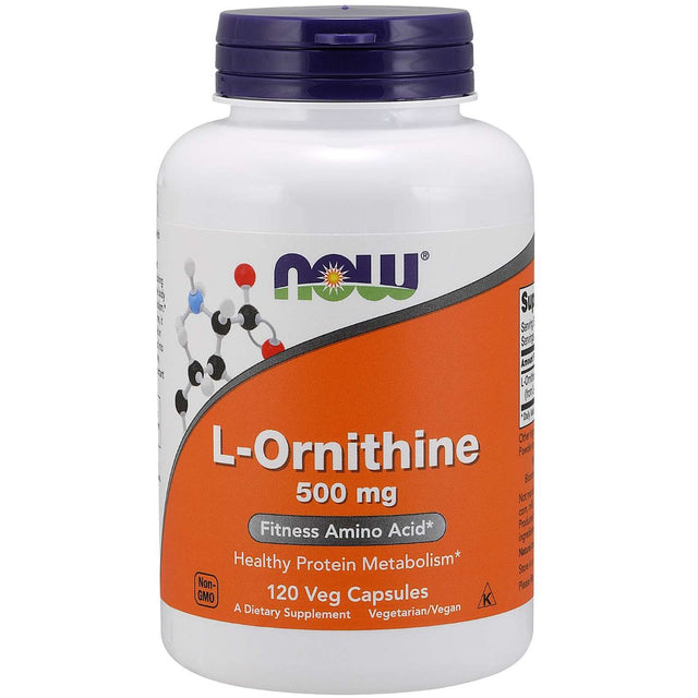 Ornityna NOW Foods L-Ornithine 500 mg 120 vcaps - Sklep Witaminki.pl