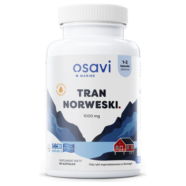 Osavi Tran Norweski Kapsułki 1000mg 90 softgels Cytryna - Sklep Witaminki.pl