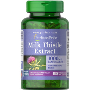 Ostropest Plamisty Puritan's Pride Milk Thistle Extract 1000 mg 180 softgels - Sklep Witaminki.pl