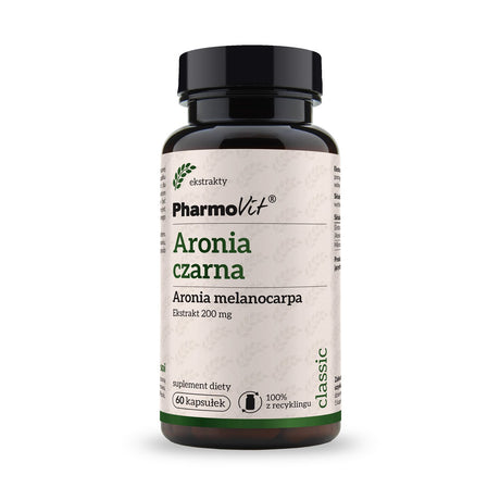 PharmoVit Aronia czarna Aronia melanocarpa 20:1 200 mg 60 caps - Sklep Witaminki.pl