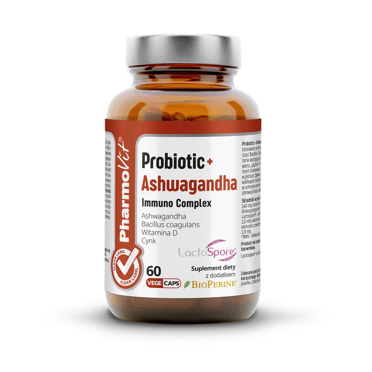 PharmoVit Probiotic + Ashwagandha Immuno Complex 60 vcaps - Sklep Witaminki.pl
