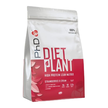 PhD Diet Plant 1000 g Strawberries & Cream - Sklep Witaminki.pl