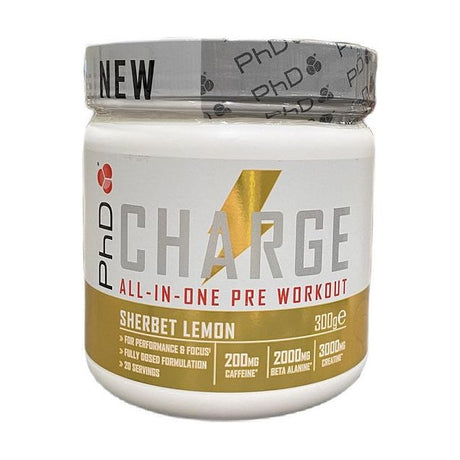 Pre-Workout PhD Charge All-In-One Pre-Workout Sherbet Lemon 300 g - Sklep Witaminki.pl