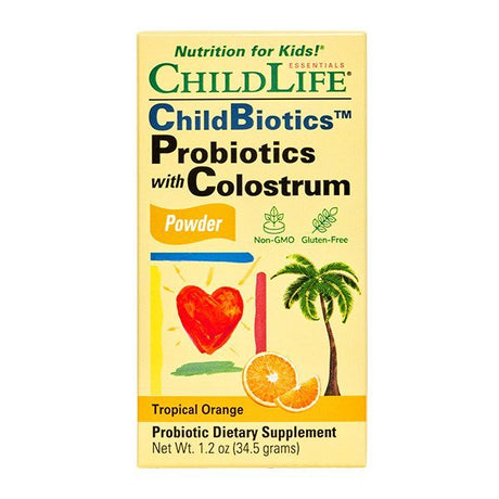 Probiotyk dla Dzieci Child Life Probiotics with Colostrum Powder Tropical Orange 34 g - Sklep Witaminki.pl