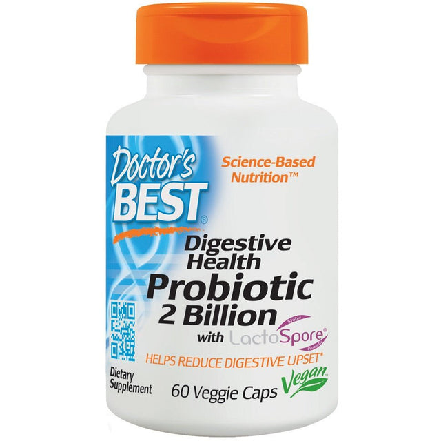 Probiotyk jednoszczepowy Doctor's BEST Digestive Health Probiotic 2 Billion with LactoSpore 60 vcaps - Sklep Witaminki.pl