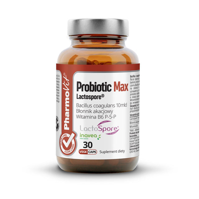 Probiotyk jednoszczepowy PharmoVit ProBIOtic Max Lactospore 30 vcaps - Sklep Witaminki.pl