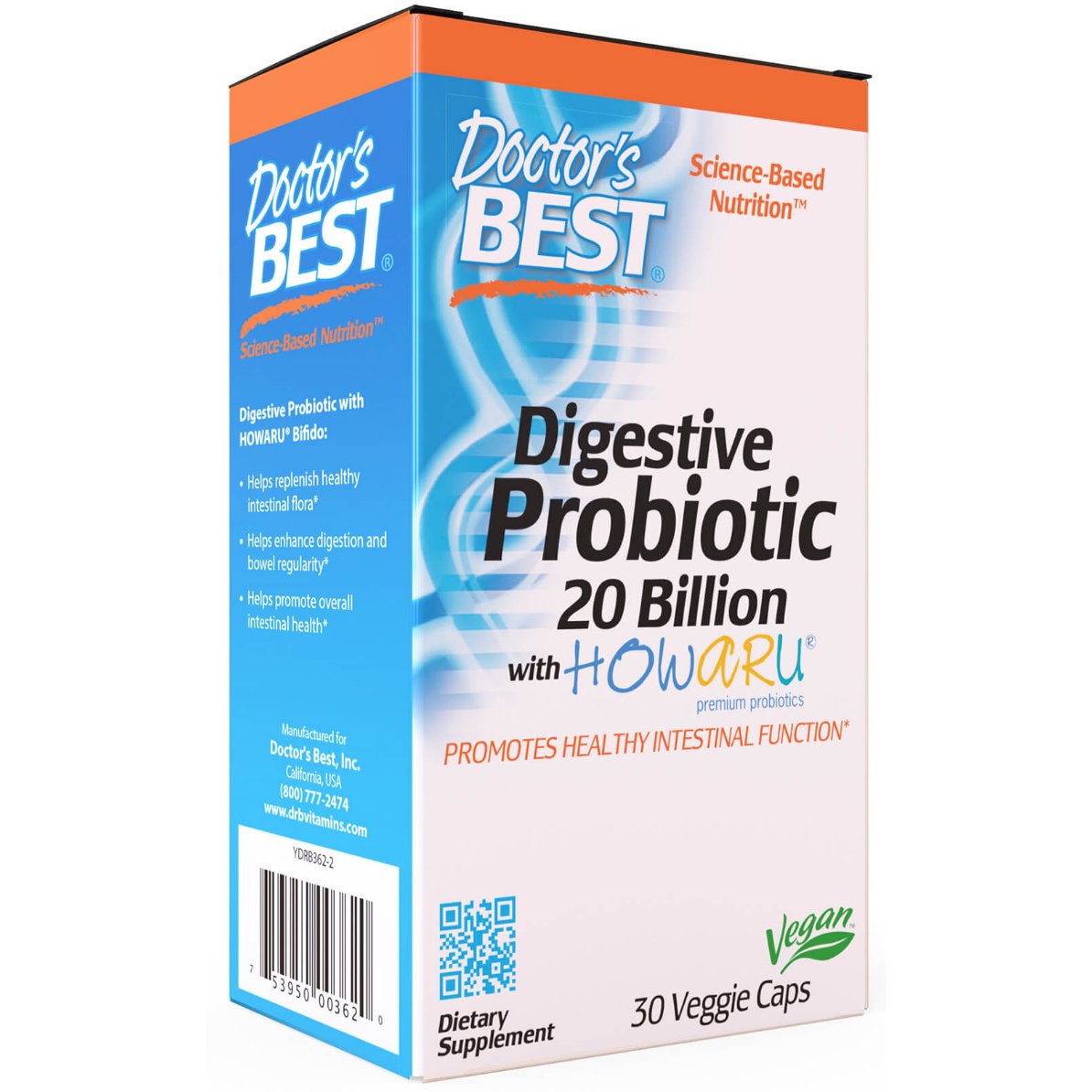 Probiotyk wieloszczepowy Doctor's BEST Digestive Probiotic 20 Billion 30 vcaps - Sklep Witaminki.pl