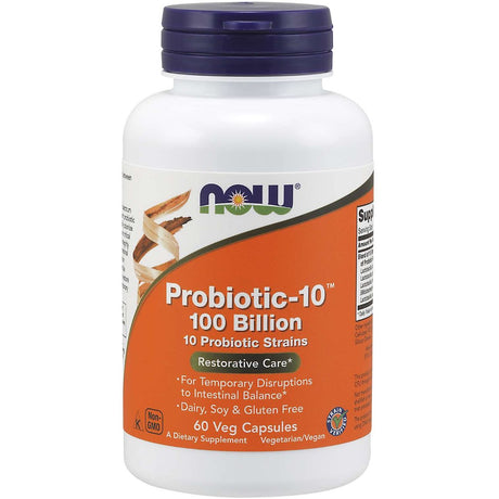 Probiotyk wieloszczepowy NOW Foods Probiotic-10 100 Billion 60 vcaps - Sklep Witaminki.pl