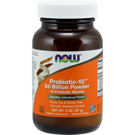 Probiotyk wieloszczepowy NOW Foods Probiotic-10 50 Billion Powder 57 g - Sklep Witaminki.pl