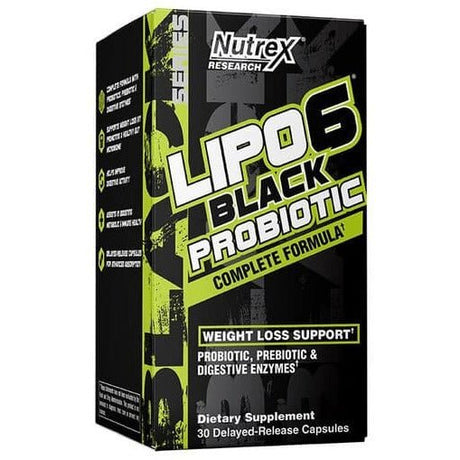 Probiotyk wieloszczepowy Nutrex Lipo-6 Black Probiotic 30 delayed release caps - Sklep Witaminki.pl