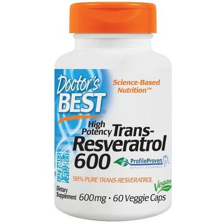Resweratrol Doctor's BEST Trans-Resveratrol 600 600 mg 60 vcaps - Sklep Witaminki.pl