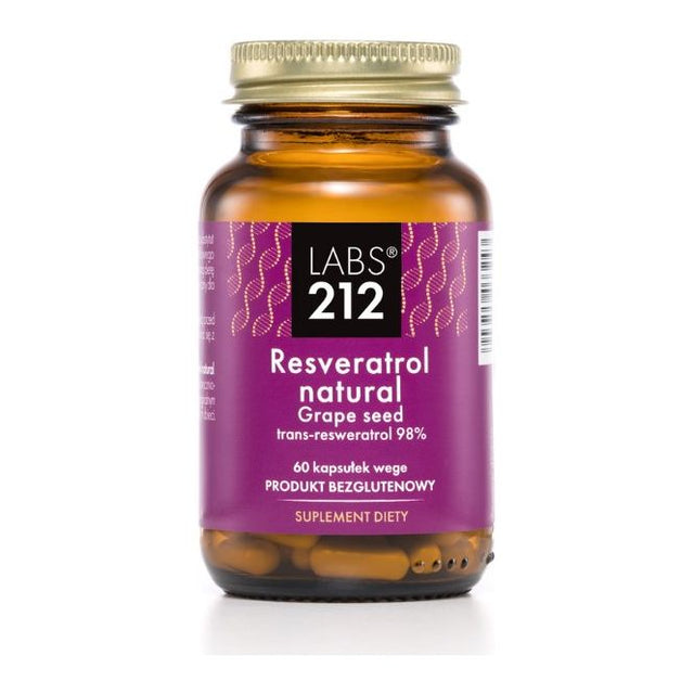 Resweratrol Labs212 Resveratrol Natural + Grape Seed 60 caps - Sklep Witaminki.pl