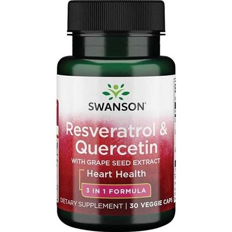 Resweratrol Swanson Resveratrol & Quercetin 30 vcaps - Sklep Witaminki.pl