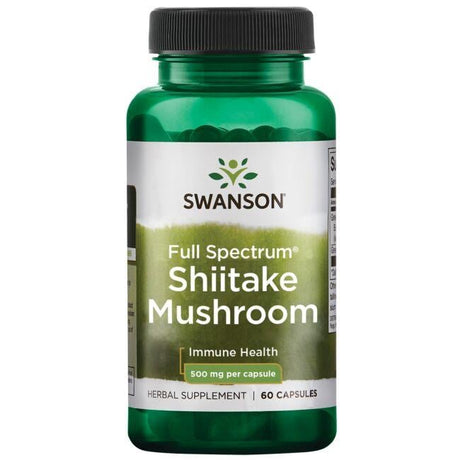 Shiitake Swanson Full Spectrum Shiitake Mushroom 500 mg 60 caps - Sklep Witaminki.pl