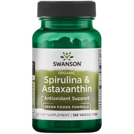 Spirulina Swanson Spirulina & Astaxanthin Organic 120 veggie tabs - Sklep Witaminki.pl