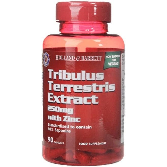 Tribulus Terrestris Holland & Barrett Tribulus Terrestris Extract with Zinc 250mg 90 caps - Sklep Witaminki.pl