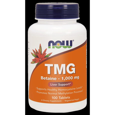 Trimetyloglicyna (TMG) NOW Foods TMG Betaine 1000 mg Tablets 100 tabs - Sklep Witaminki.pl
