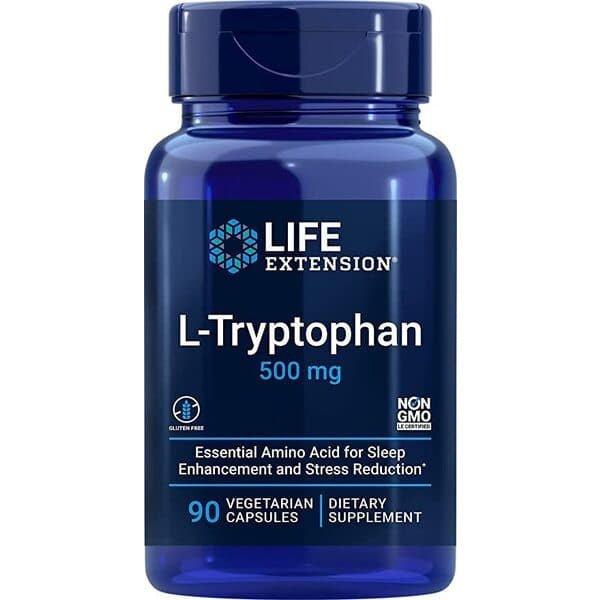 Tryptofan Life Extension L-Tryptophan 500 mg 90 vcaps - Sklep Witaminki.pl
