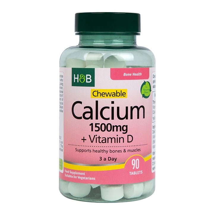 Wapń Holland & Barrett Chewable Calcium + Vitamin D 1500mg 90 tabs - Sklep Witaminki.pl