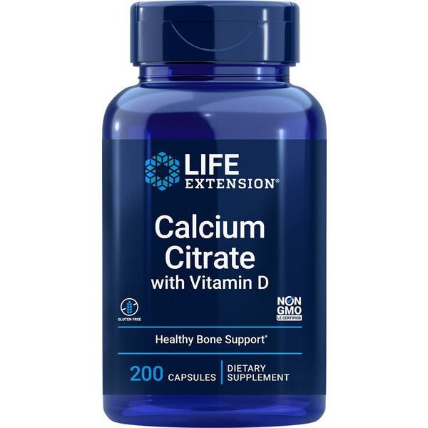 Wapń Life Extension Calcium Citrate with Vitamin D 200 vcaps - Sklep Witaminki.pl