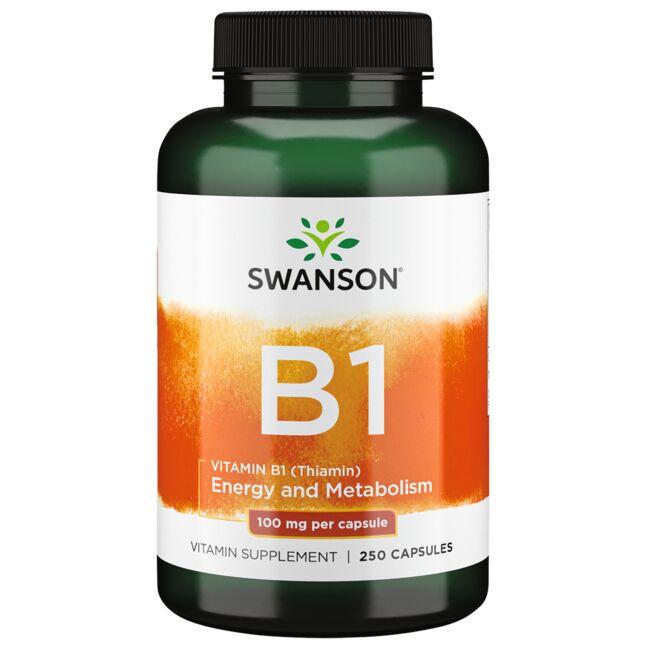 Witamina B1 - Tiamina Swanson Vitamin B1 (Thiamin) 100 mg 250 caps - Sklep Witaminki.pl
