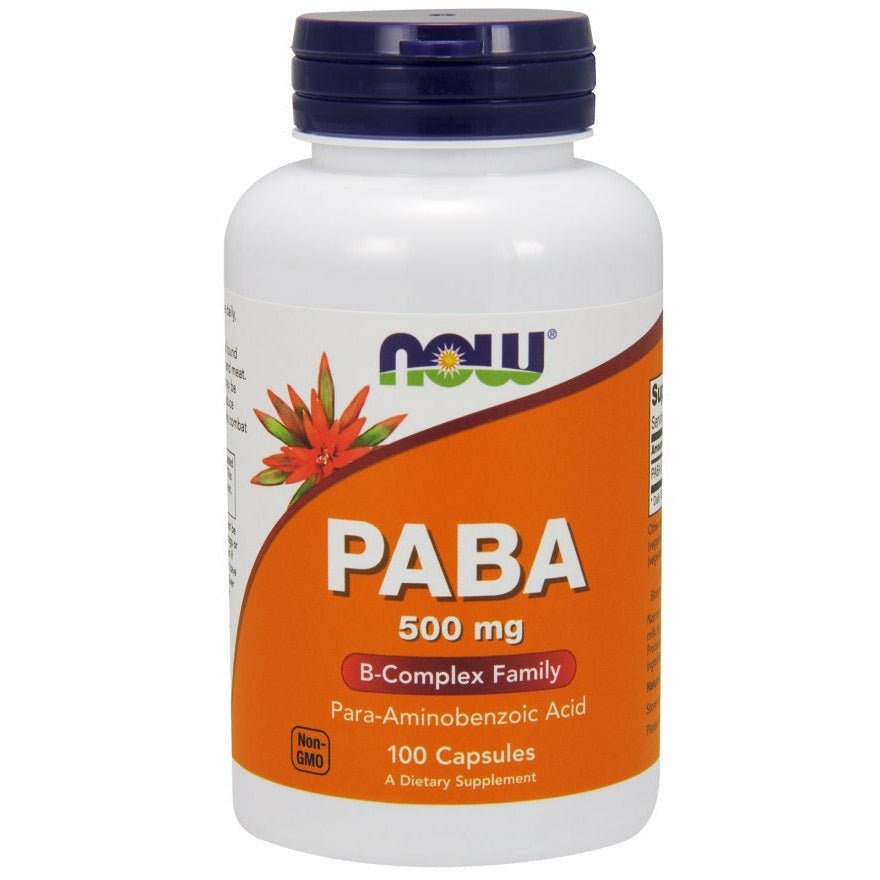 Witamina B10 - Kwas PABA NOW Foods PABA 500 mg 100 caps - Sklep Witaminki.pl