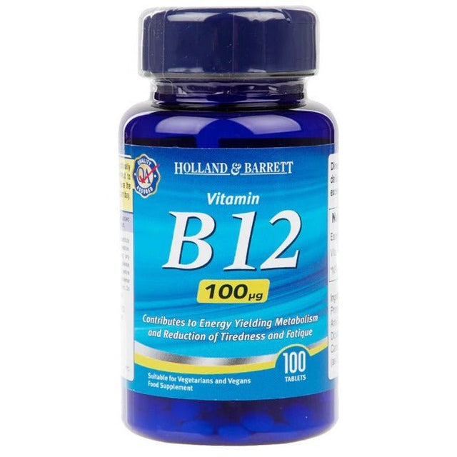 Witamina B12 - Kobalamina Holland & Barrett Vitamin B12 100mcg 100 tablets - Sklep Witaminki.pl