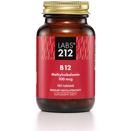 Witamina B12 - Kobalamina Labs212 B12 Methylcobalamin 100 mcg 180 tabs - Sklep Witaminki.pl