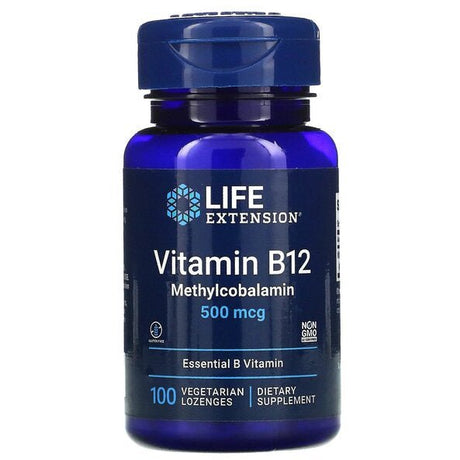 Witamina B12 - Kobalamina Life Extension Vitamin B12 Methylcobalamin 500 mcg 100 vegetarian lozenges - Sklep Witaminki.pl