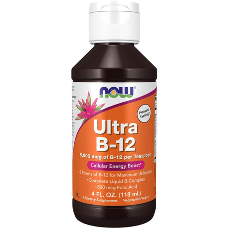 Witamina B12 - Kobalamina NOW Foods Ultra B-12 Liquid 118 ml - Sklep Witaminki.pl