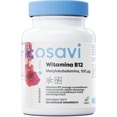 Witamina B12 - Kobalamina Osavi Witamina B12 Metylokobalamina 100mcg 120 vegan caps - Sklep Witaminki.pl