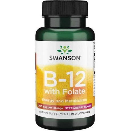 Witamina B12 - Kobalamina Swanson Vitamin B12 with Folate 1000 mcg 250 chewables - Sklep Witaminki.pl