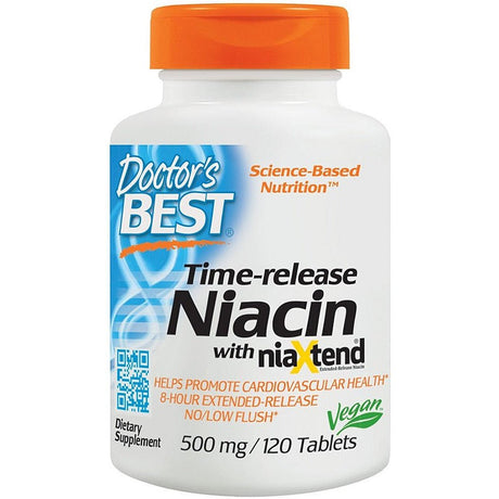 Witamina B3 - Niacyna Doctor's BEST Time-release Niacin with niaXtend 500 mg 120 tabs - Sklep Witaminki.pl