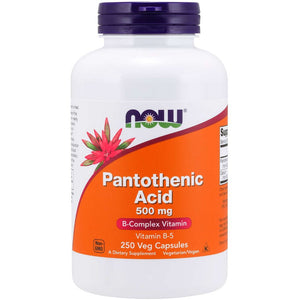 Witamina B5 - Kwas pantotenowy NOW Foods Pantothenic Acid 500 mg 250 vcaps - Sklep Witaminki.pl