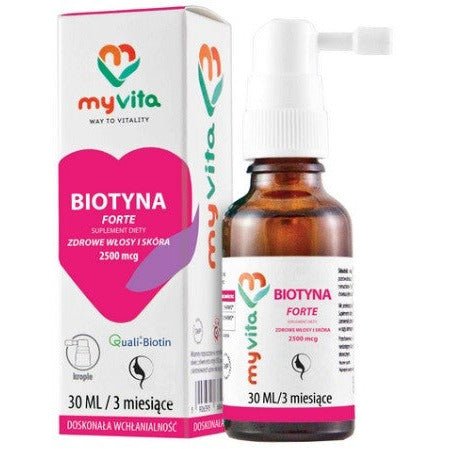 Witamina B7 - Biotyna MyVita Biotyna Forte 2500µg 30 ml - Sklep Witaminki.pl