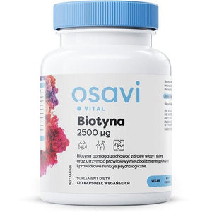 Witamina B7 - Biotyna Osavi Biotyna 2500mcg 120 vegan caps - Sklep Witaminki.pl