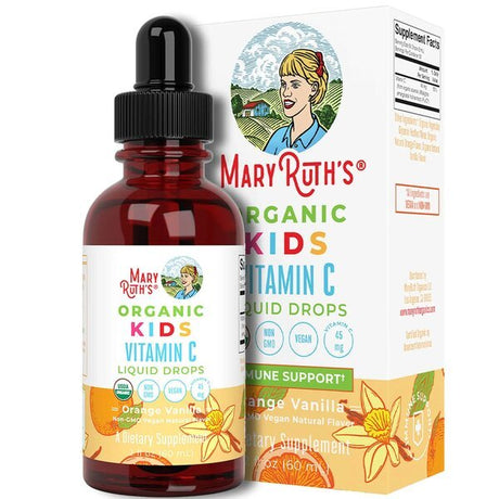 Witamina C dla Dzieci MaryRuth Organics Organic Kids Vitamin C Liquid Drops Orange Vanilla 60 ml - Sklep Witaminki.pl