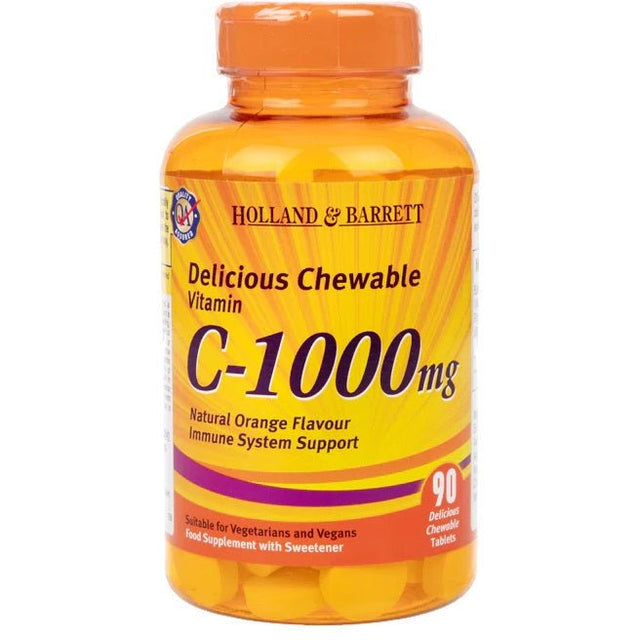 Witamina C Holland & Barrett Chewable Vitamin C with Rose Hips 1000mg 90 tablets - Sklep Witaminki.pl