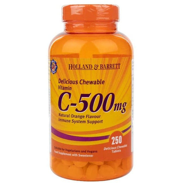 Witamina C Holland & Barrett Chewable Vitamin C with Rose Hips 500mg 250 tablets - Sklep Witaminki.pl