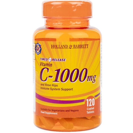 Witamina C Holland & Barrett Timed Release Vitamin C with Rose Hips 1000mg 120 tablets - Sklep Witaminki.pl